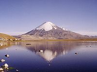 Lago Chungará y Volcán Parinacota